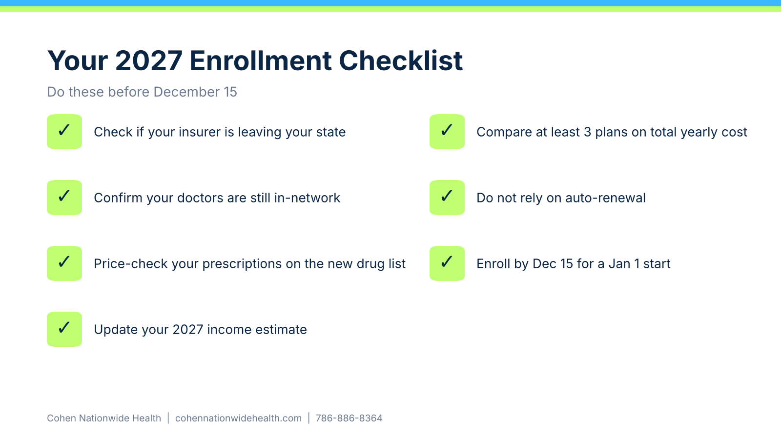 2027 open enrollment checklist