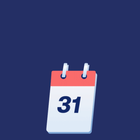 Animated calendar flipping to a new date
